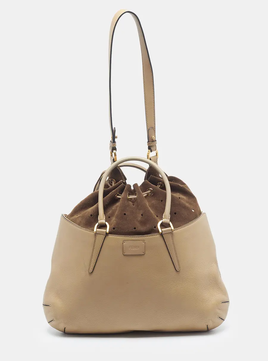 Fendi B Bag Beige Leather and Suede Bag