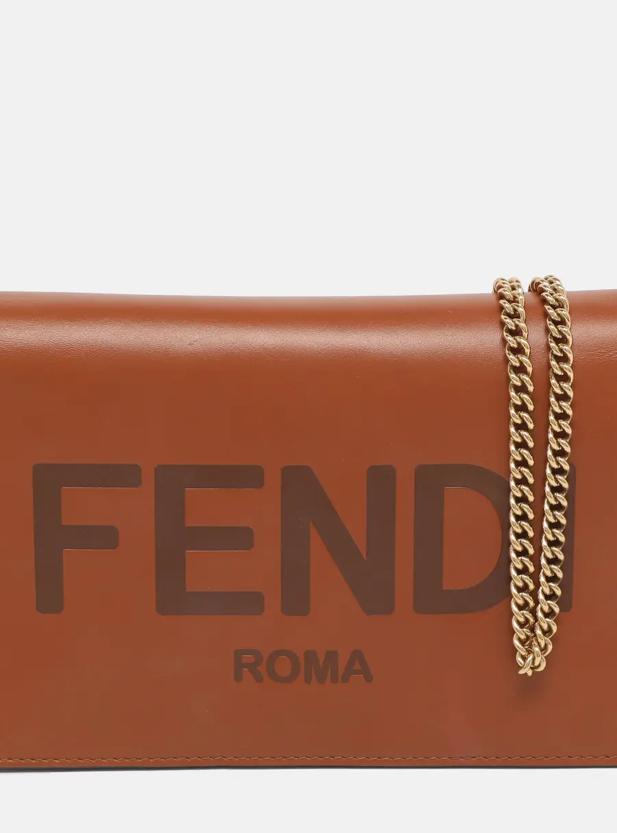 Fendi F is Fendi Brown Leather Wallet On Chain