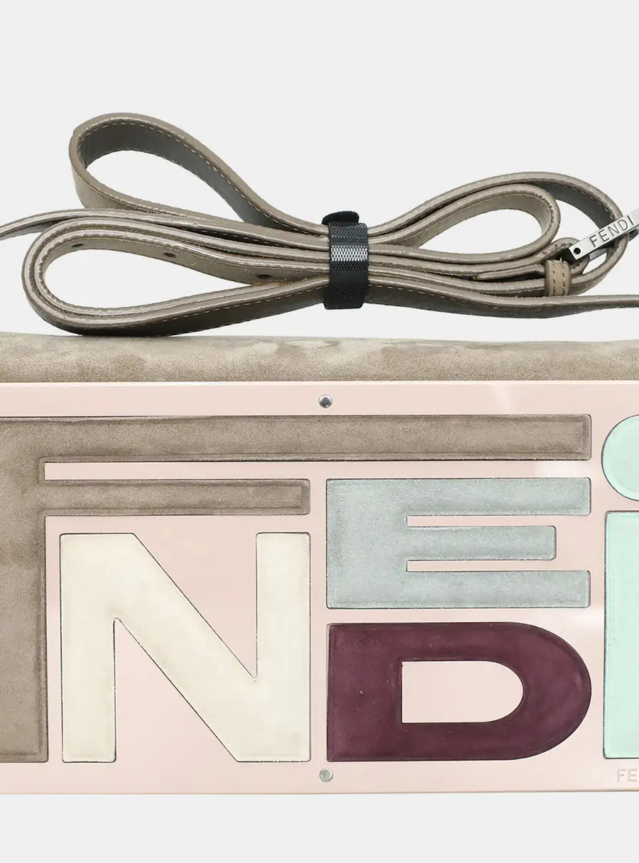 Fendi Multicolor Logo Small Multicolour Suede Leather Crossbody Bag