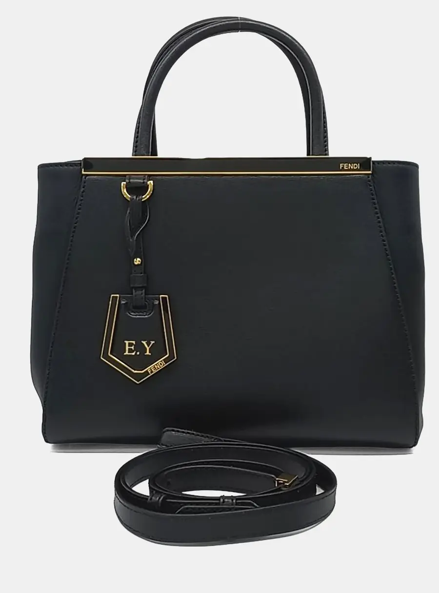 Fendi Toujours Small Black Leather Top Handle Bag