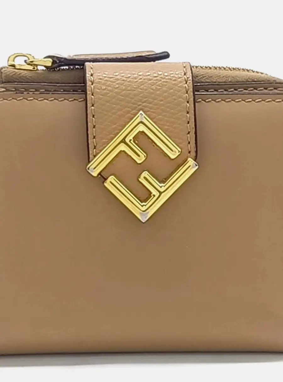 Fendi 8M0490 Bifold Wallet Brown Leather Wallet Bag