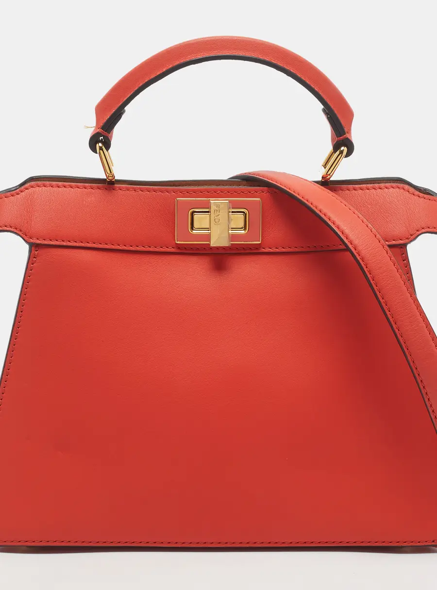 Fendi Peekaboo Iseeu Small Bicolor Leather Top Handle Bag