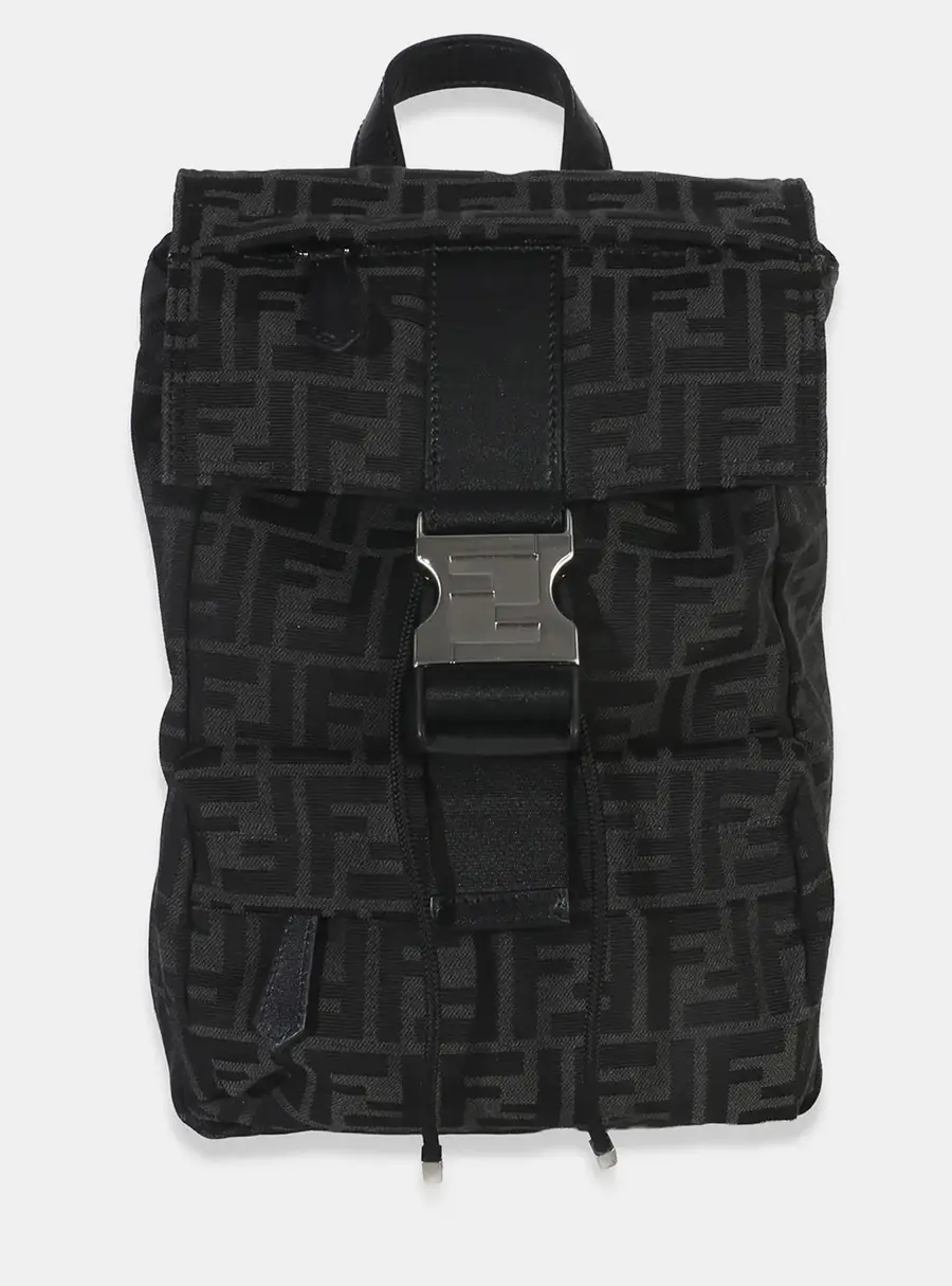 Fendi Black Zucca Canvas Small Fendiness Crossbody Bag