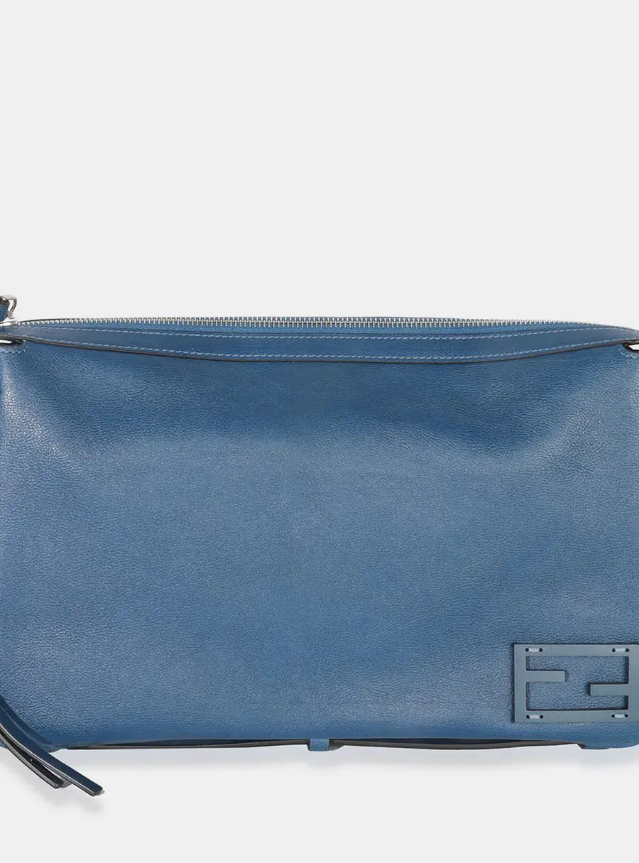 Fendi Blue Nappa Medium Simply Fendi Shoulder Bag