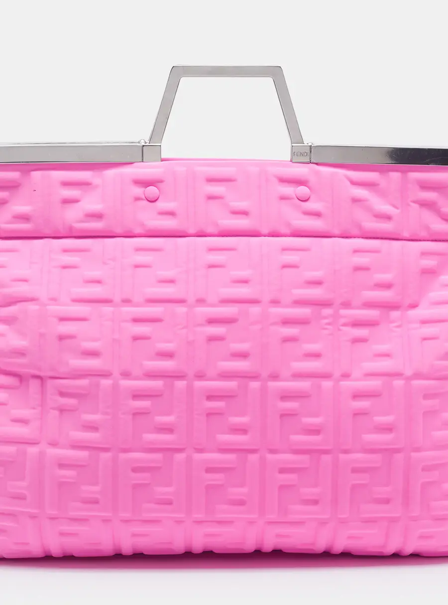 Fendi Catwalk Pink FF Neoprene Shopper Tote