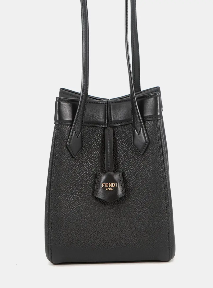 Fendi Origami Mini Black Calfskin Leather Shoulder Bag