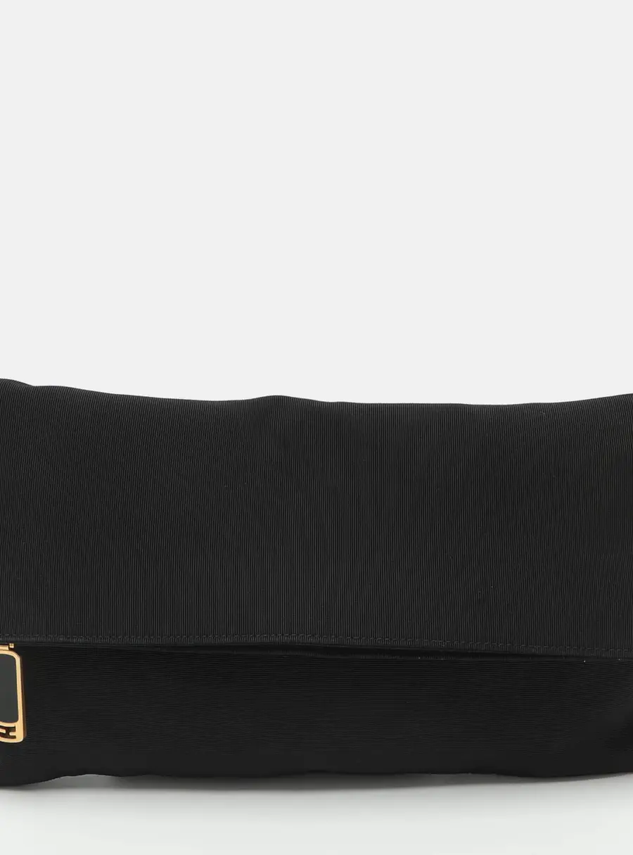 Fendi Black Fabric Fold Over Clutch