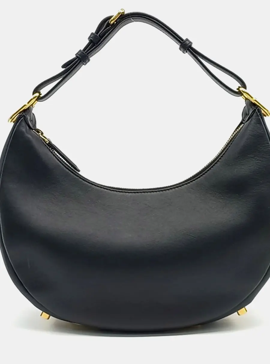 Fendi Black Leather Graphi Bag Small