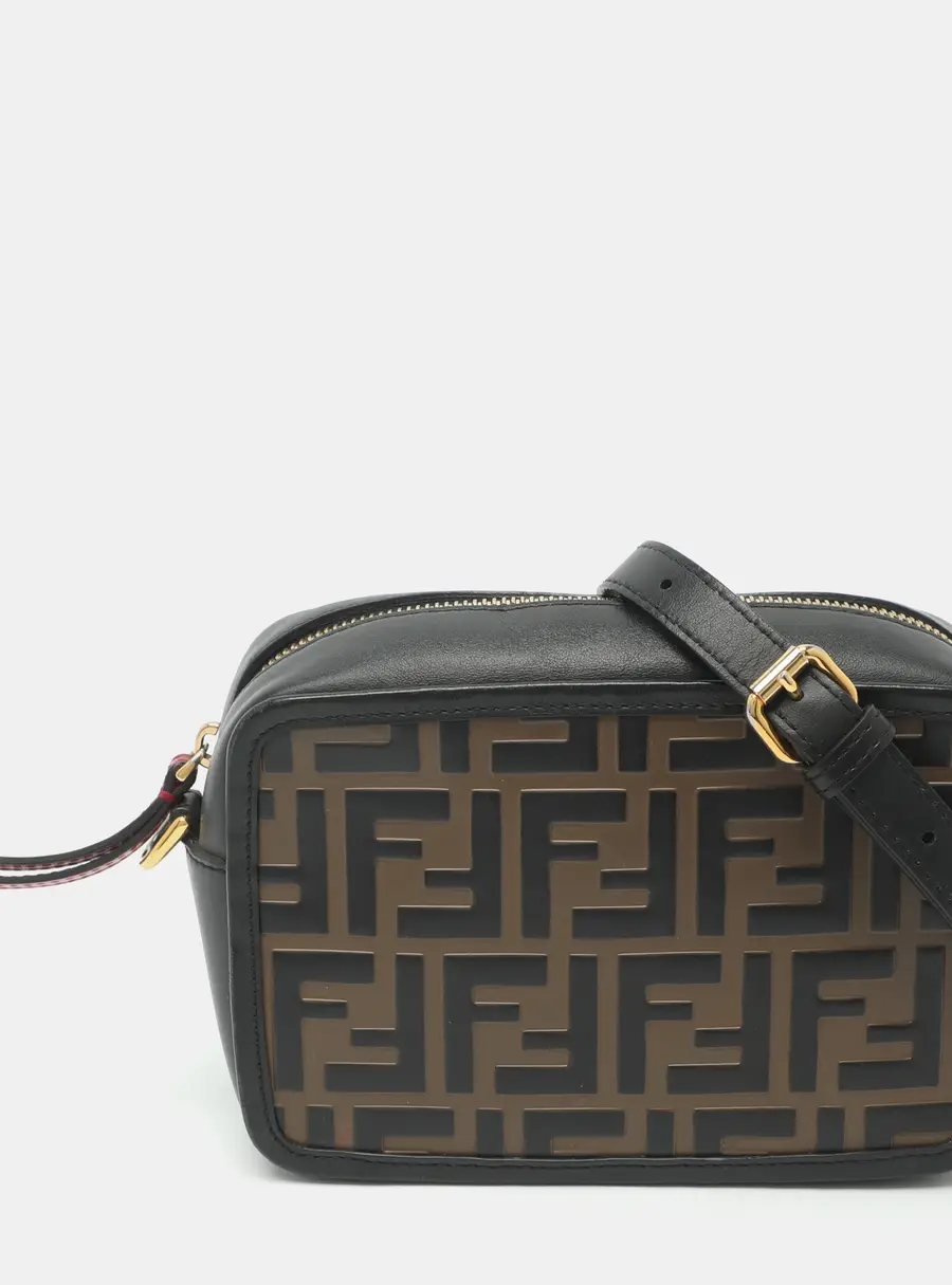 Fendi FF 1974 Embossed Mini Leather Camera Crossbody Bag