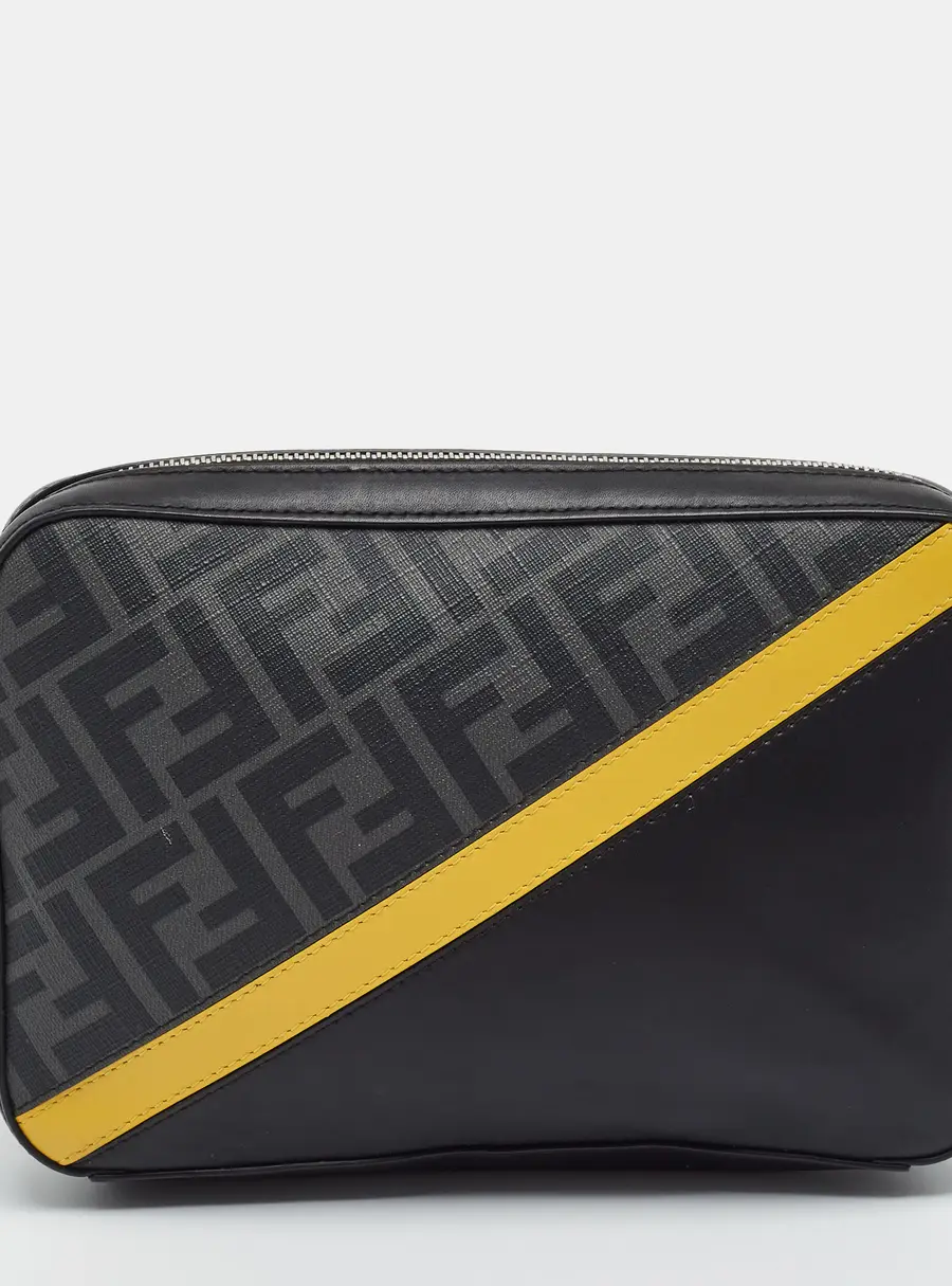 Fendi Diagonal Tricolor FF Coated Canvas and Leather Camera Bag