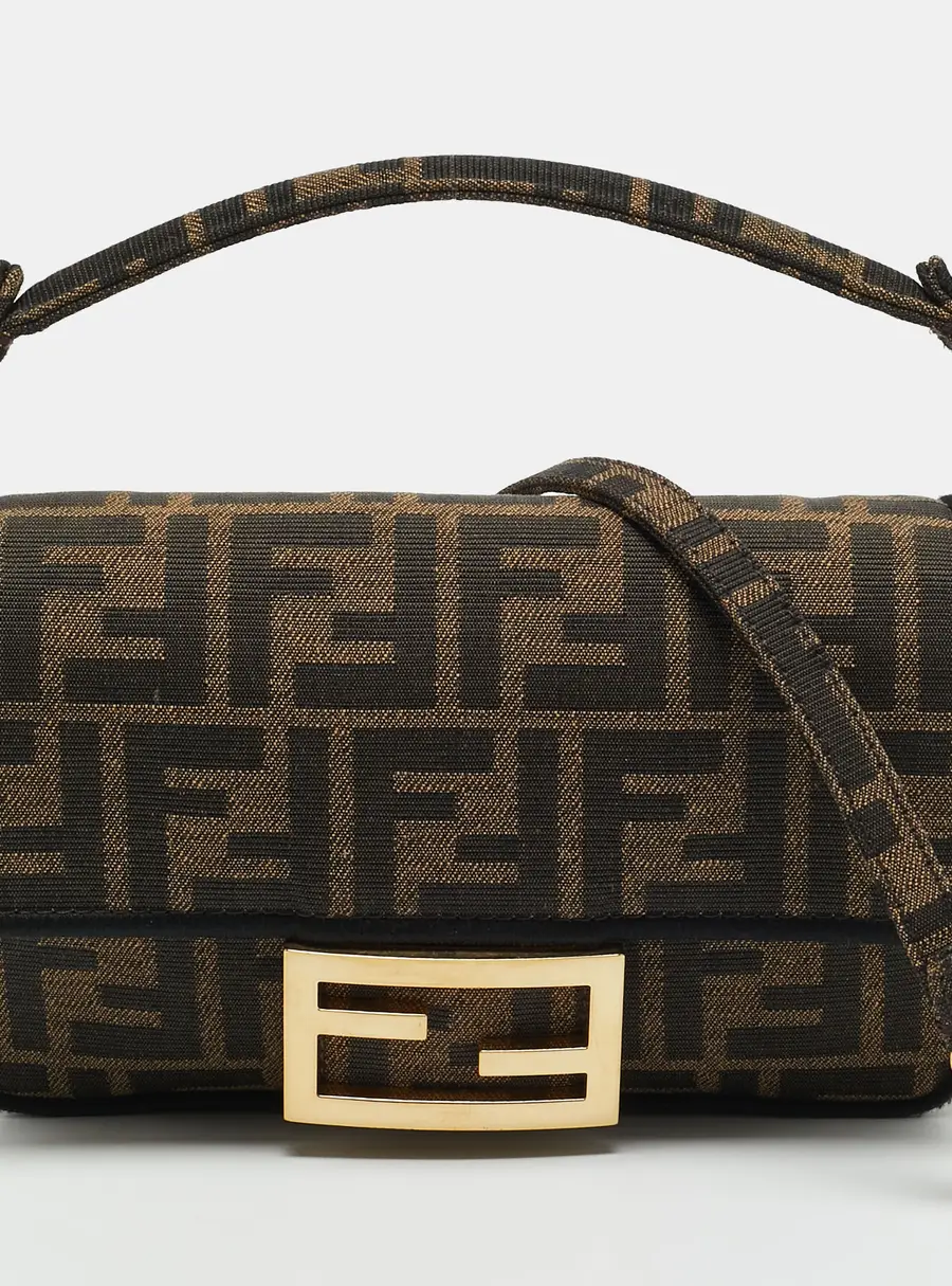Fendi Baguette Mini Brown Zucca Canvas Baguette Bag