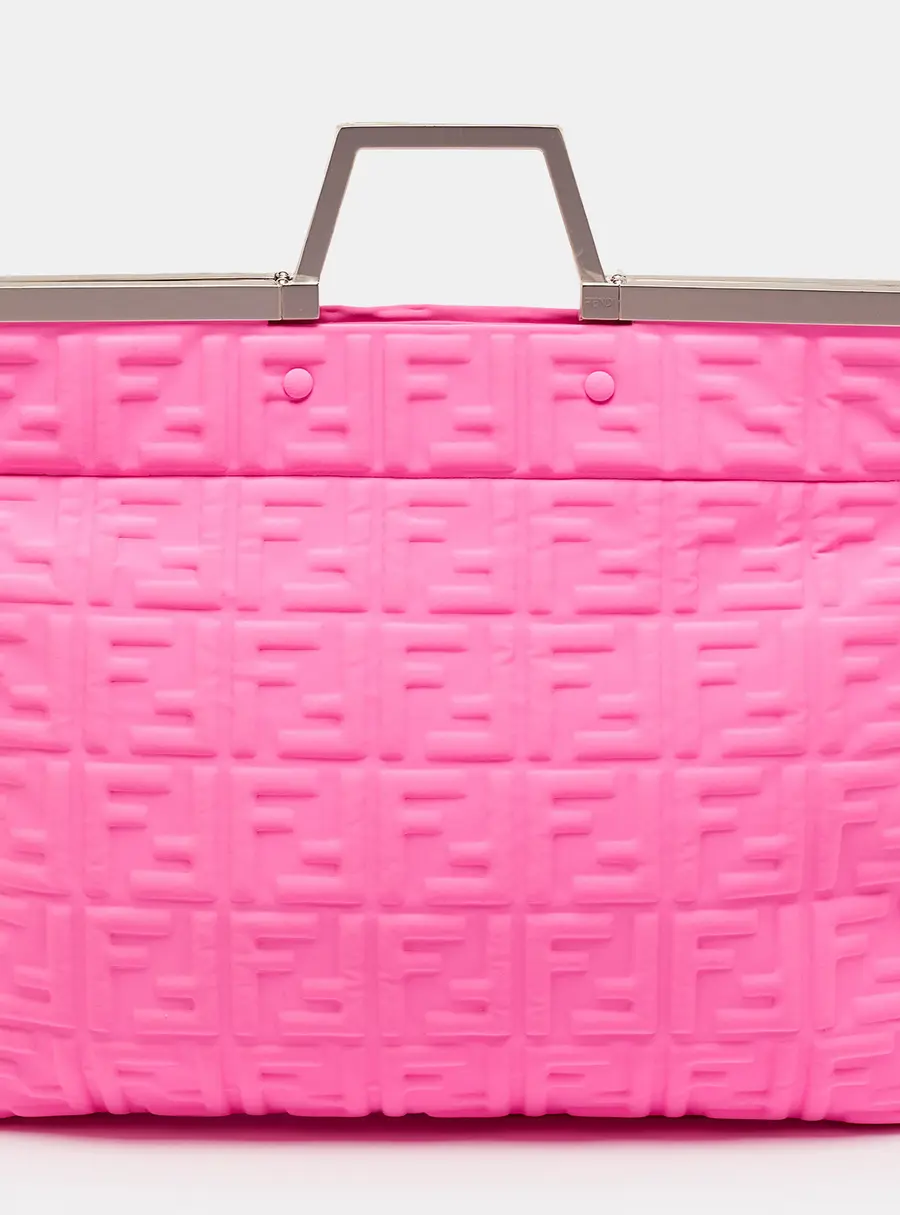 Fendi x Nicki Minaj Prints On Neon Pink FF Neoprene Catwalk Shopper Tote
