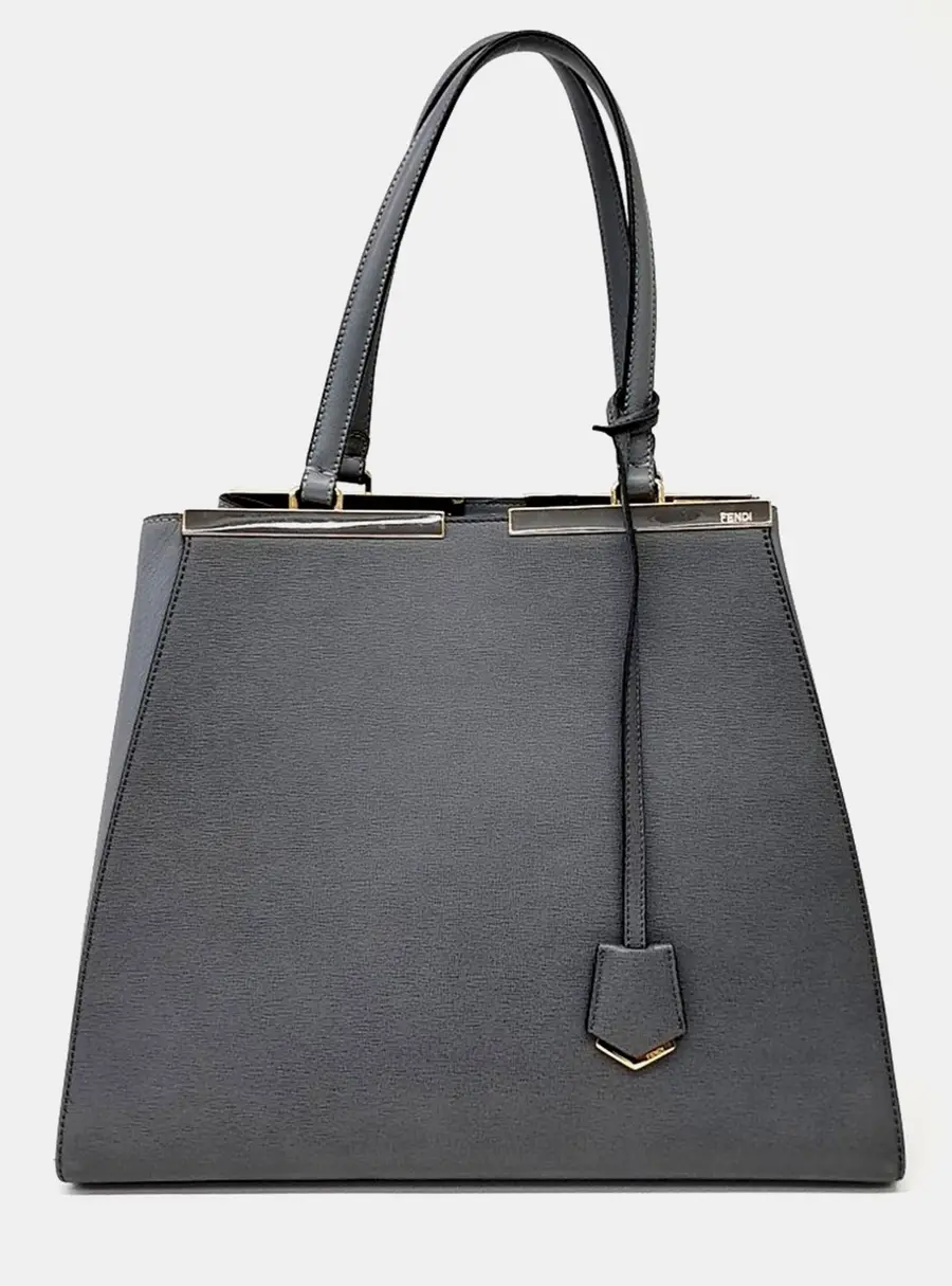 Fendi Twaijour Grey Leather Bag (8BH272)