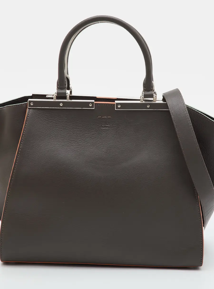 Fendi 3Jours Medium Grey Leather Tote