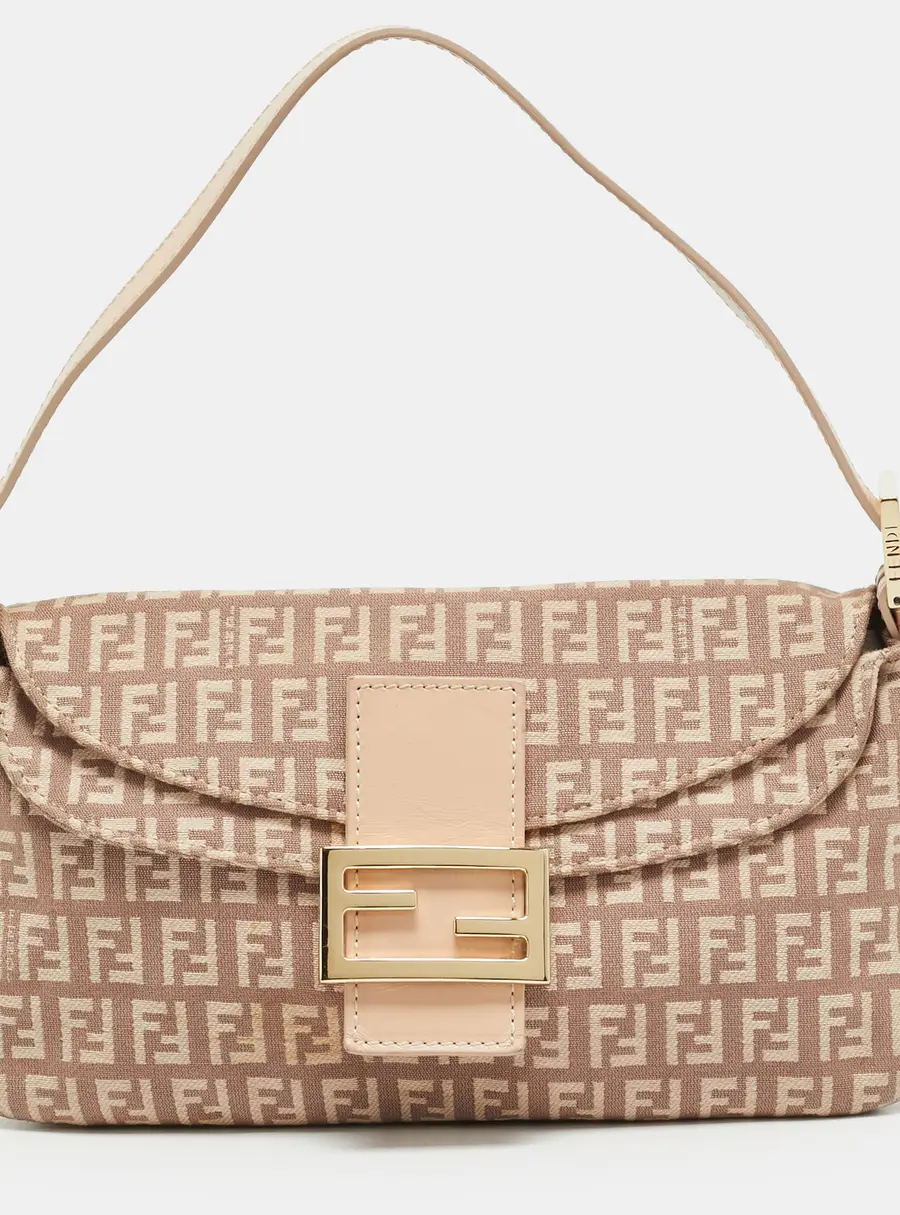 Fendi Forever Baguette Beige Zucchino Canvas Bag