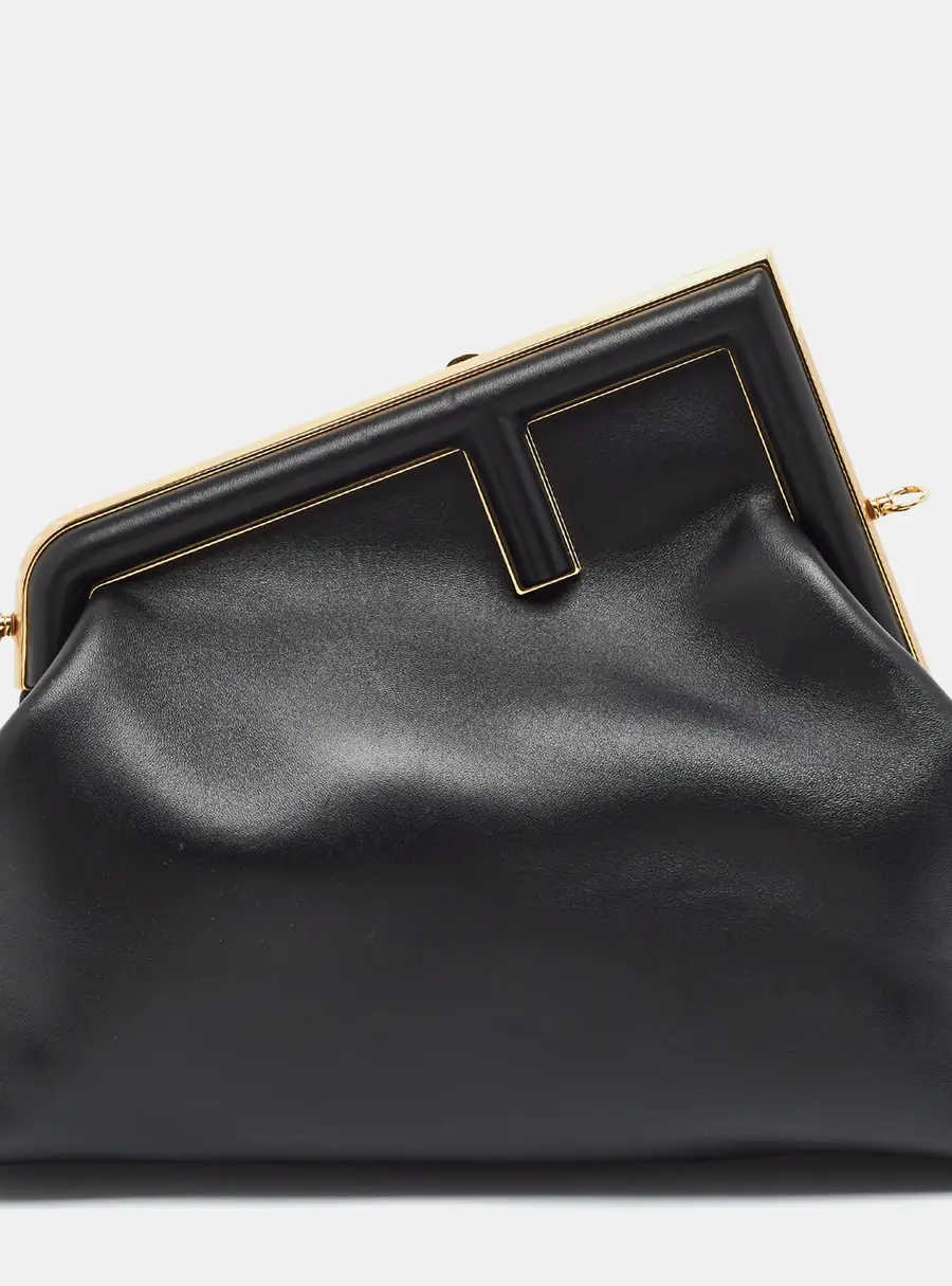 Fendi First Medium Black Leather Bag