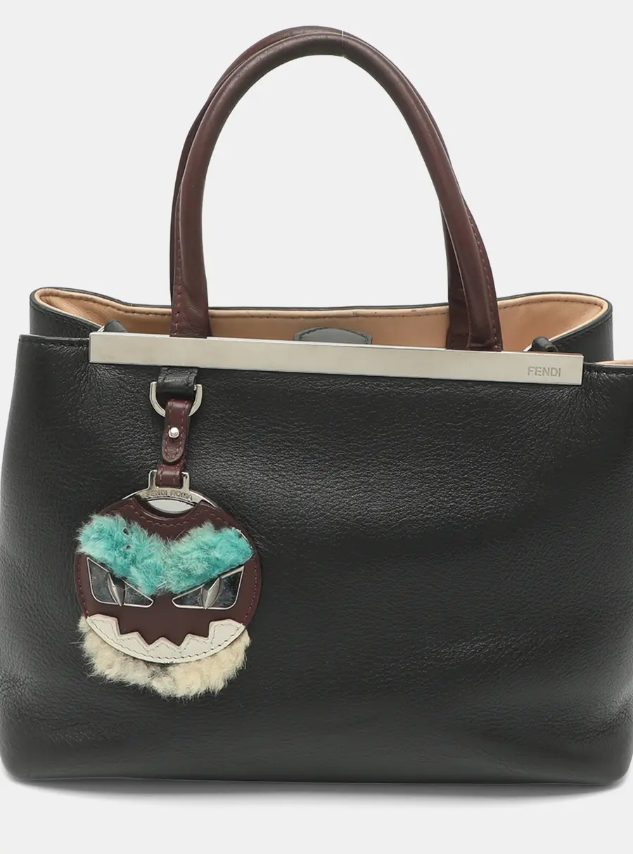 Fendi Petite Monster Sac 2jours Black Leather Tote