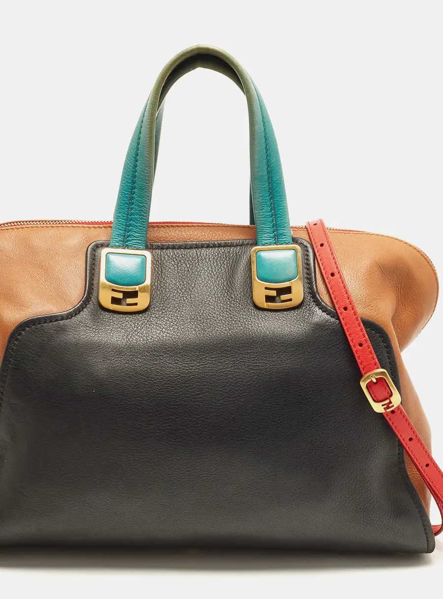 Fendi Chameleon Large Multicolor Leather Satchel