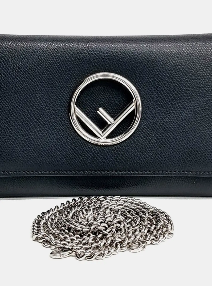 Fendi Black Leather Can I Mini Crossbody Bag