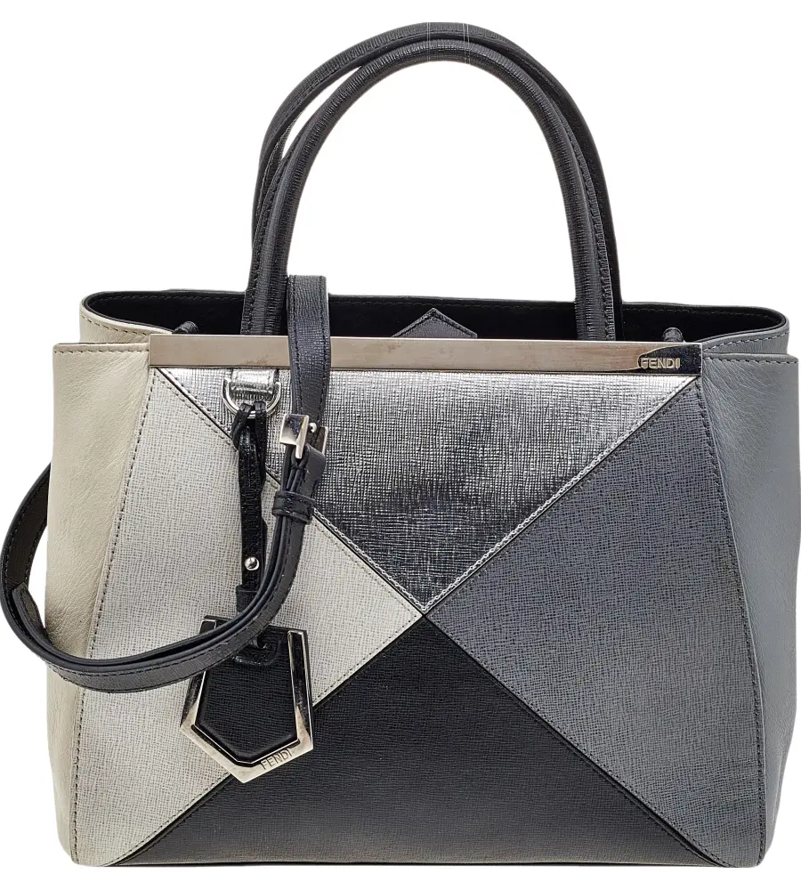 Fendi Multicolor Leather Mini Geometric 2jours Tote