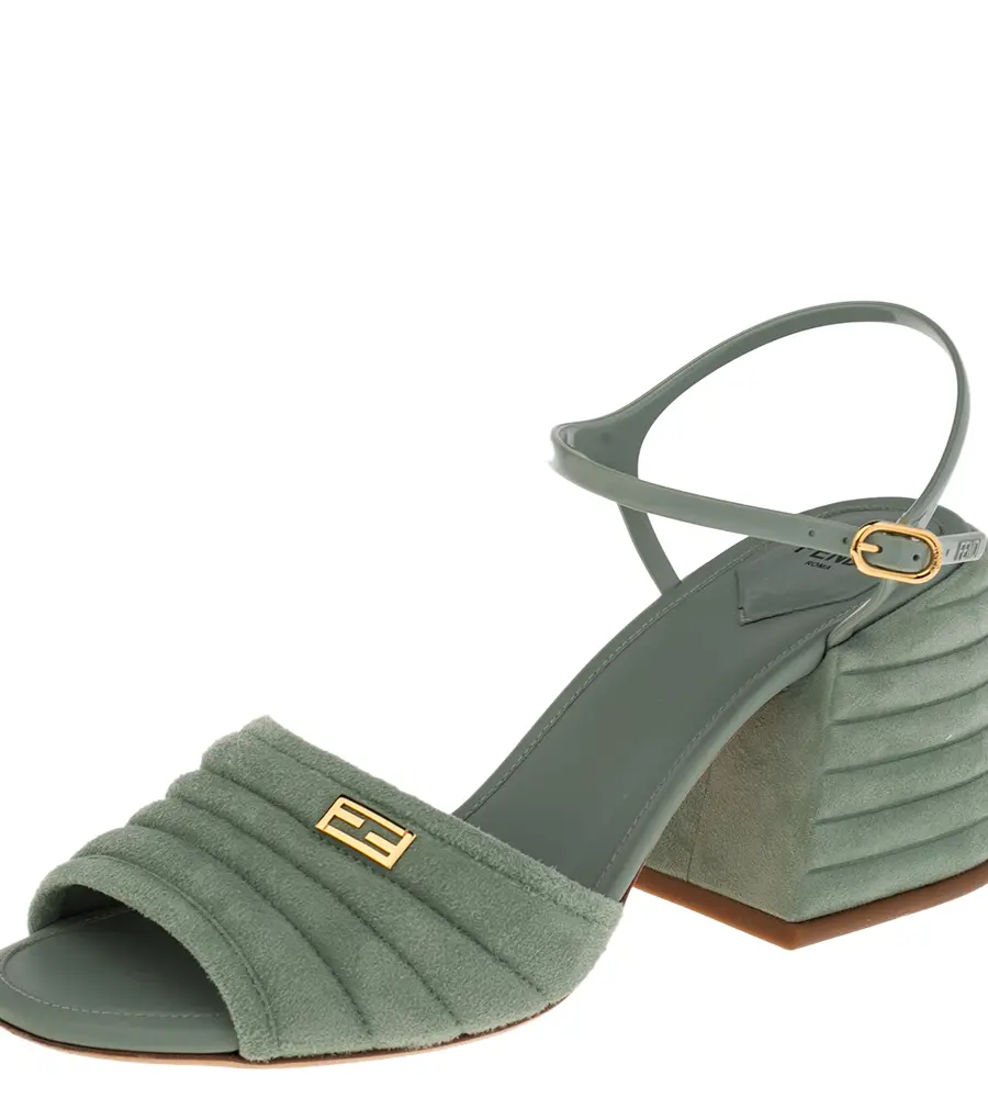 Fendi Light Blue Suede And Jelly Promenade Sandals Size 39