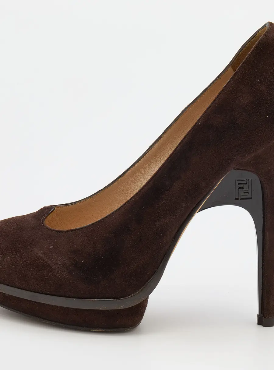 Fendi Brown Suede Pumps Size 38.5