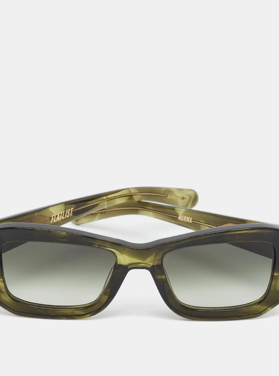 Flatlist Green Gradient 012 FL 2C7 Norma Rectangle Sunglasses