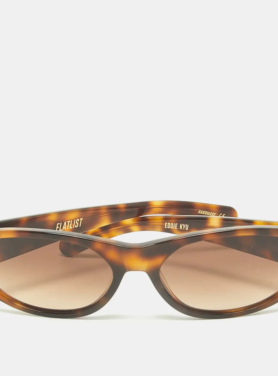 Flatlist Tortoise Brown Gradient Eddie Kyu 013 FL 697 Oval Sunglasses