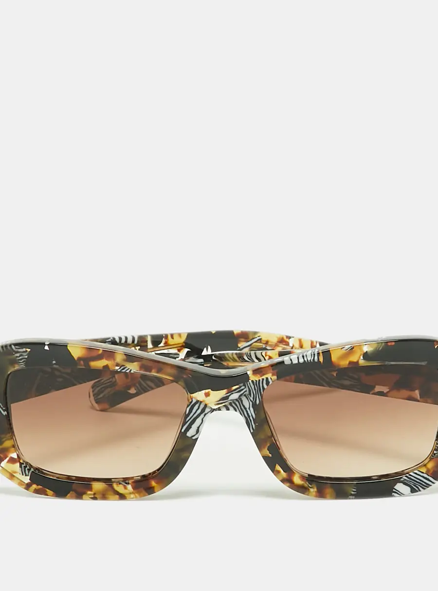 Flatlist Brown Gradient 012 FL 623 Norma Saffari Rectangle Sunglasses
