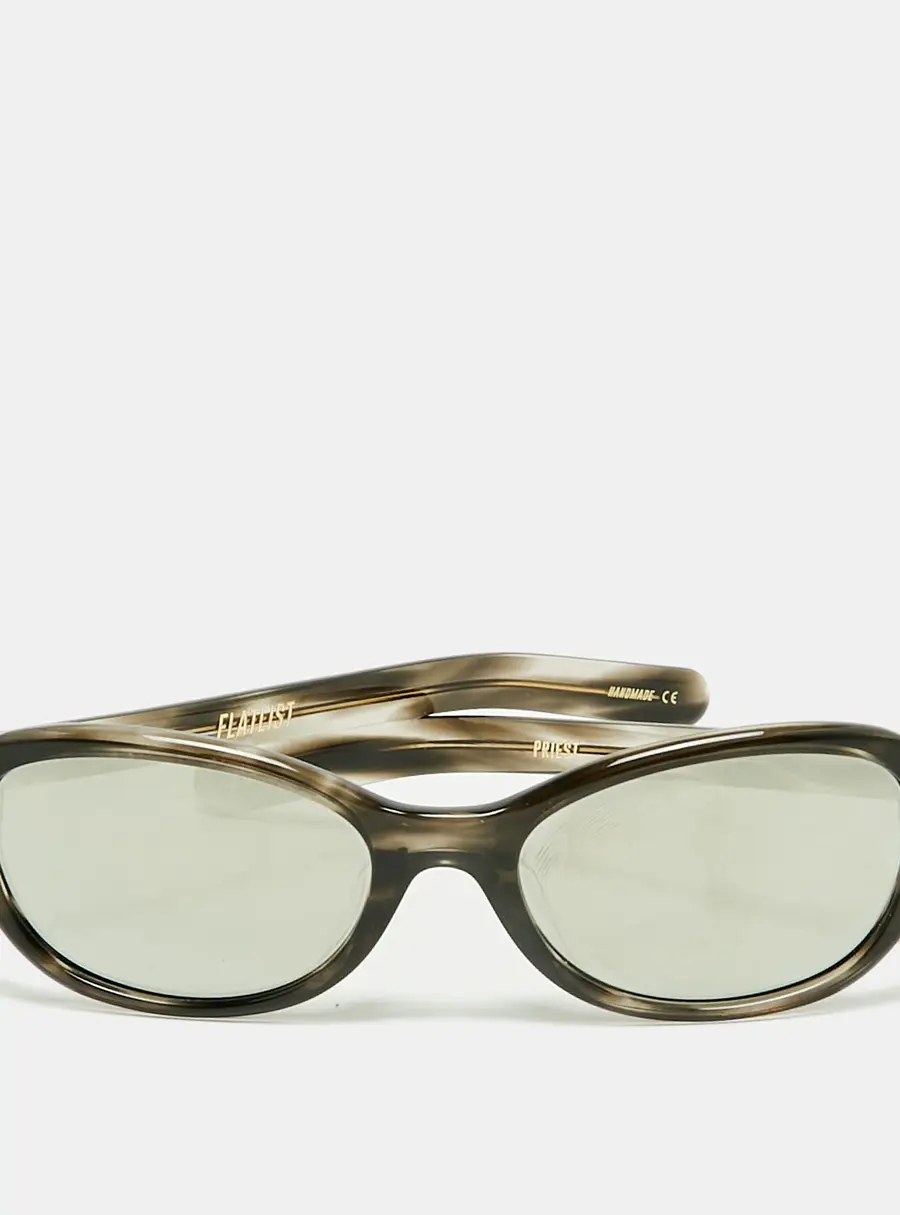Flatlist Grey/Green Mirrored 017 FL 197 Priest Cat Eye Sunglasses