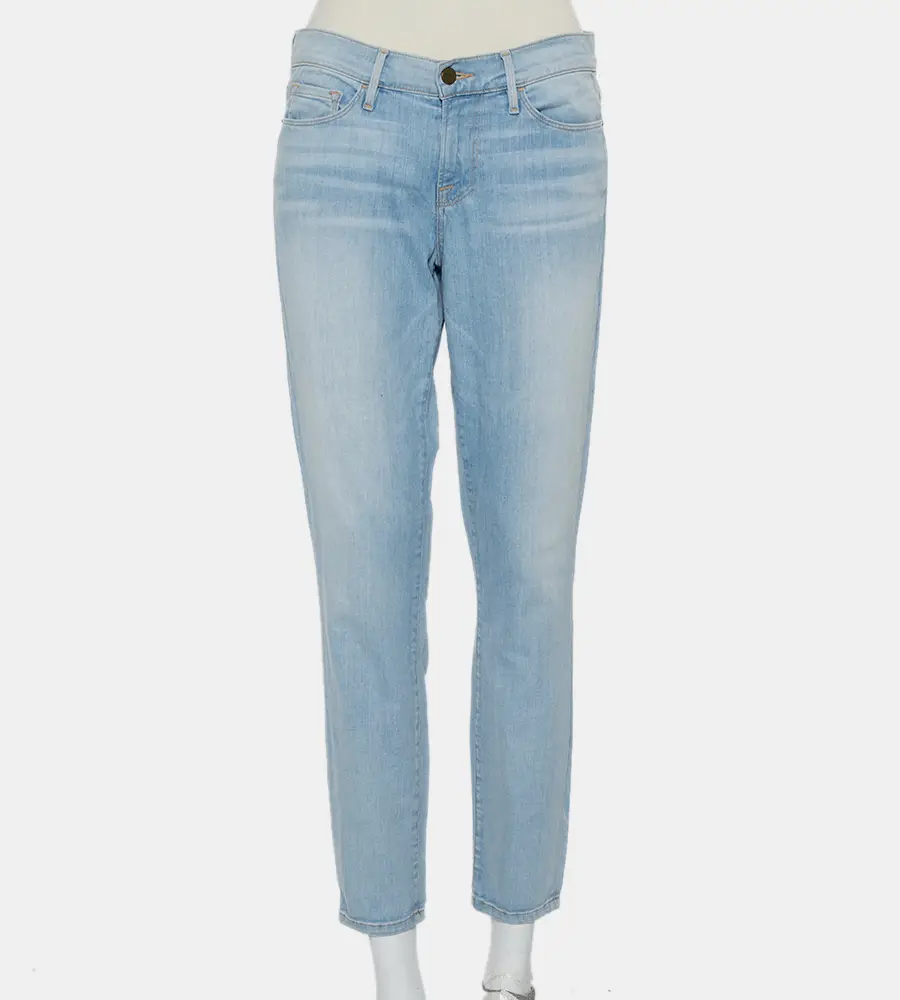 Frame Blue Faded Denim Le Skinny de Jeanne Crop Jeans M