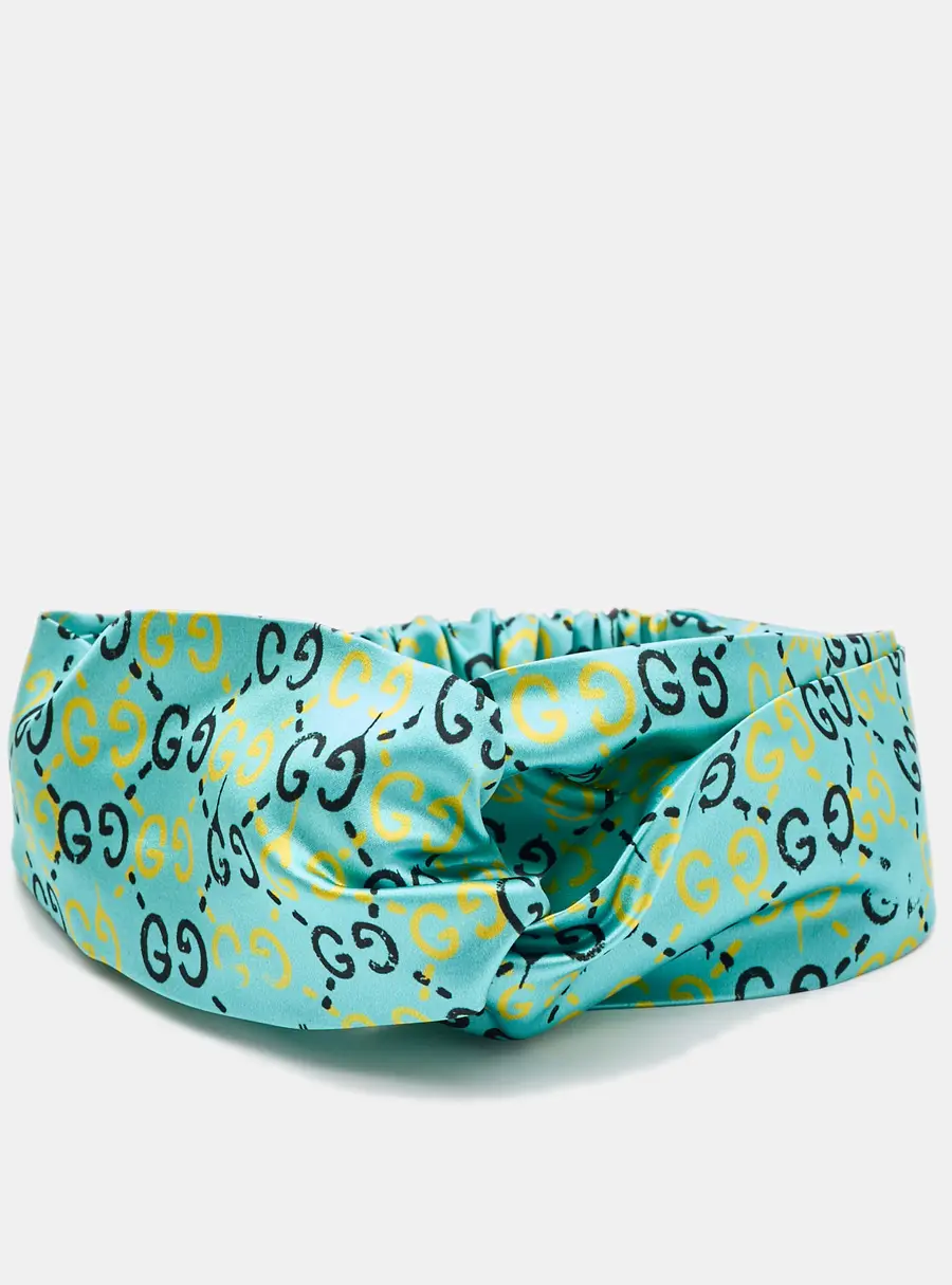 Gucci Blue GG Ghost Silk Headband M