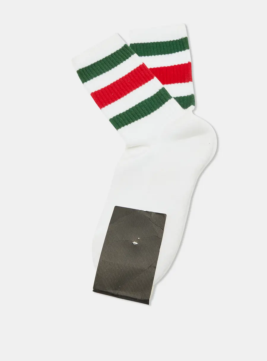 Gucci White Web Cotton Socks 18-20cm