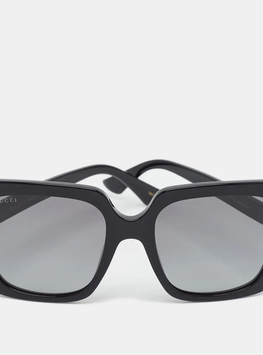 Gucci Black Gradient GG0418S Logo Crystals Square Sunglasses