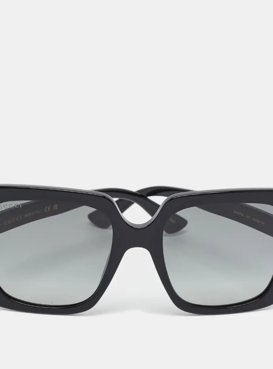 Gucci Black Gradient GG0418S Logo Crystals Square Sunglasses