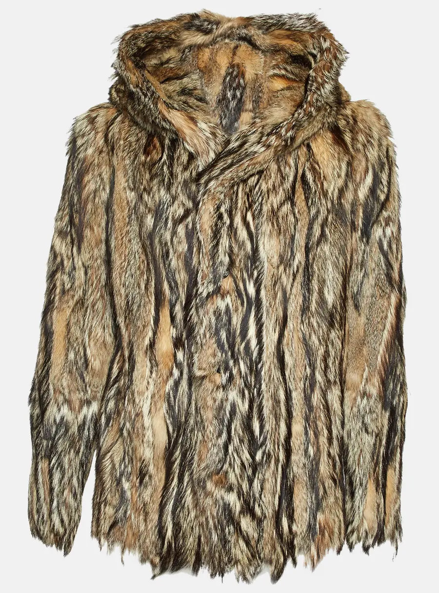 Gucci Brown Real Fur Hooded Coat XXXL