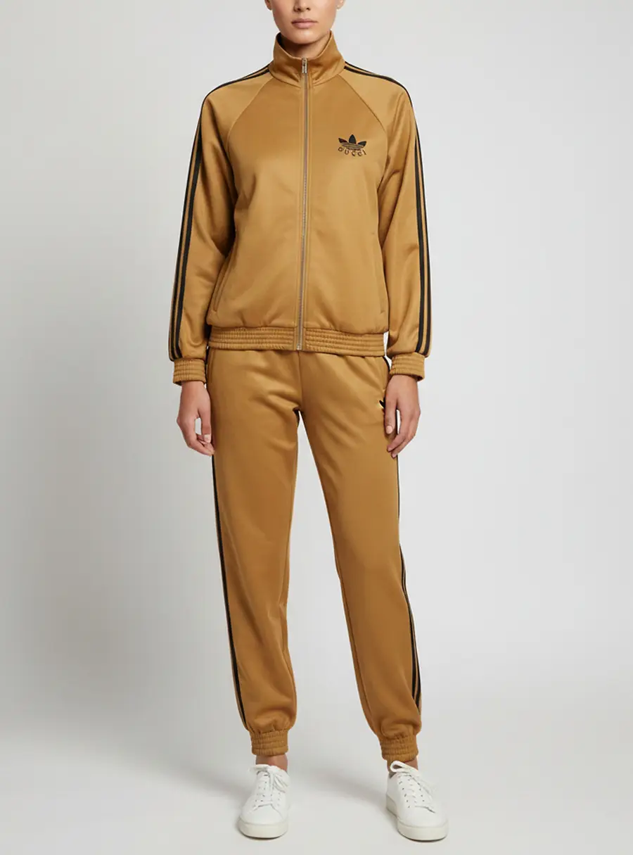 Gucci x Adidas Beige Jersey Track Jacket and Sweatpants Set L