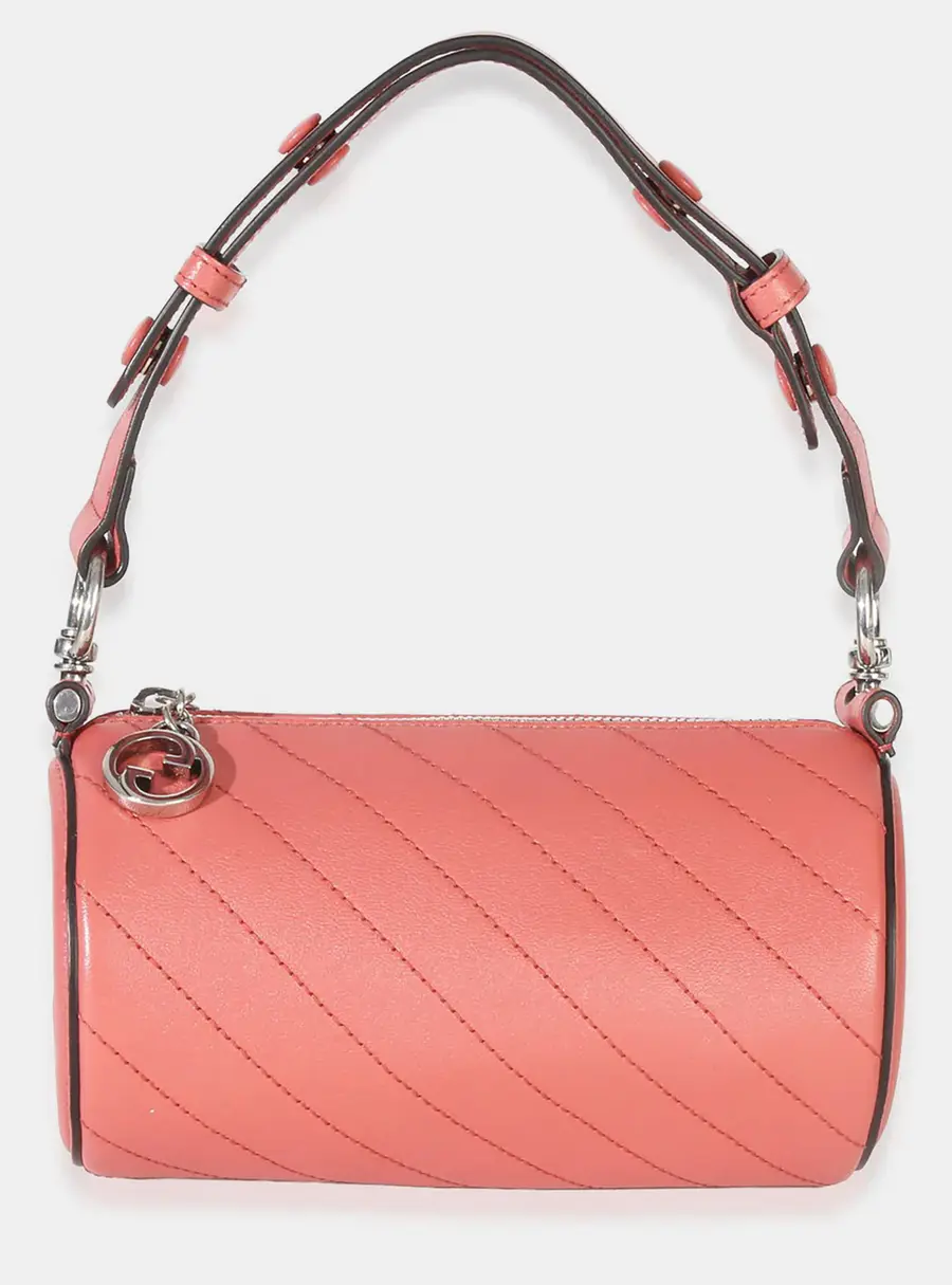 Gucci Pink Diagonal Quilted Calfskin Mini Blondie Barrel Bag