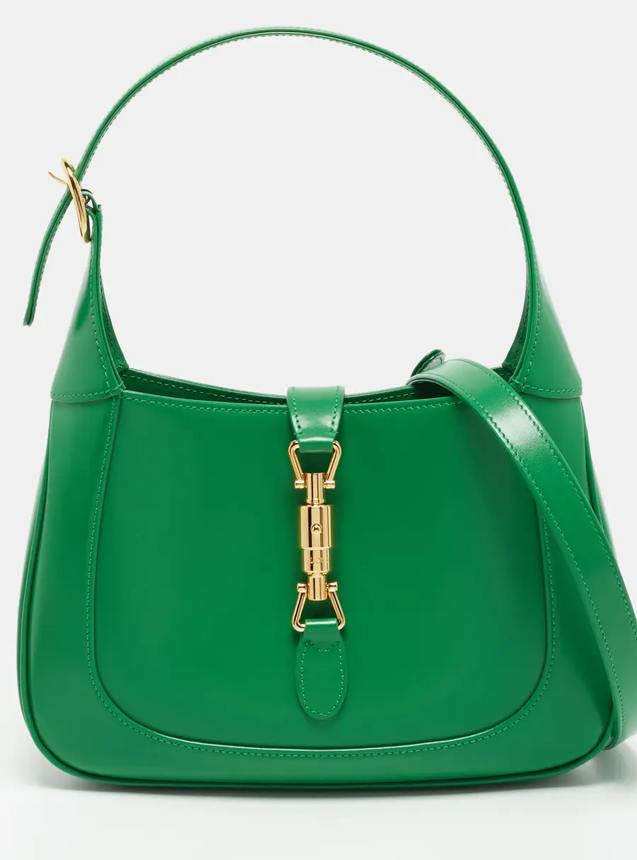 Gucci Jackie 1961 Small Green Smooth Leather Hobo