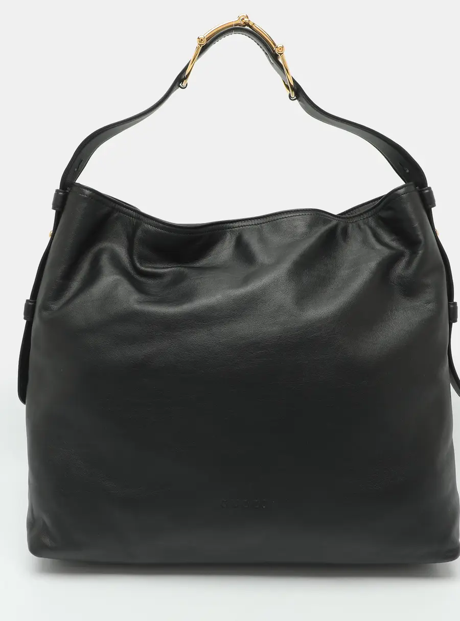 Gucci Beatrix Large Black Leather Tote