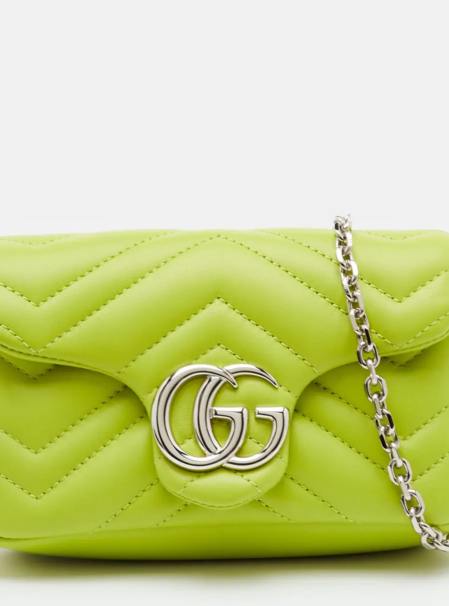 Gucci GG Marmont Mini Green Matelassé Leather Shoulder Bag