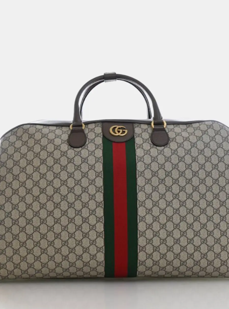 Gucci Savoy Large Brown GG Supreme Canvas Travel Duffle Bag