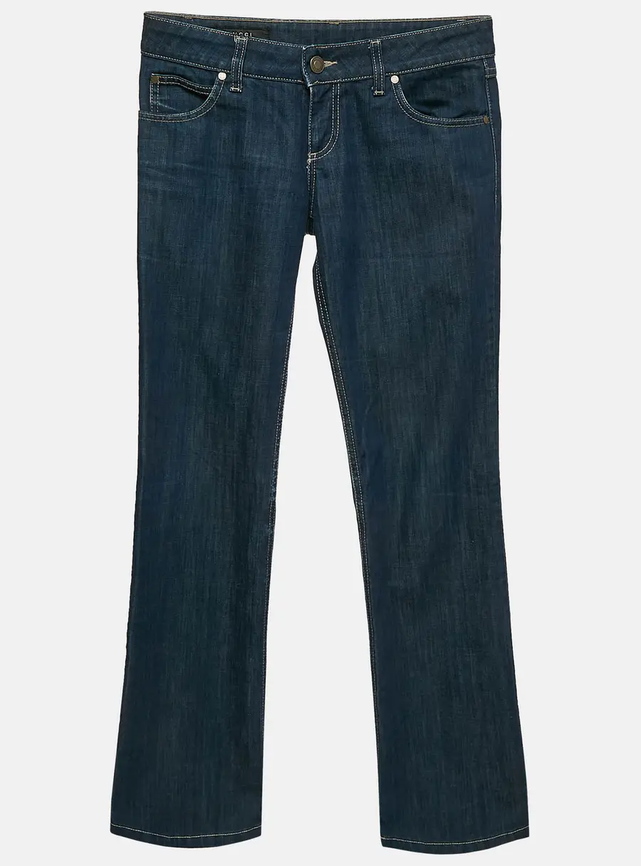 Gucci Navy Blue Denim Straight Leg Jeans S Waist 28"