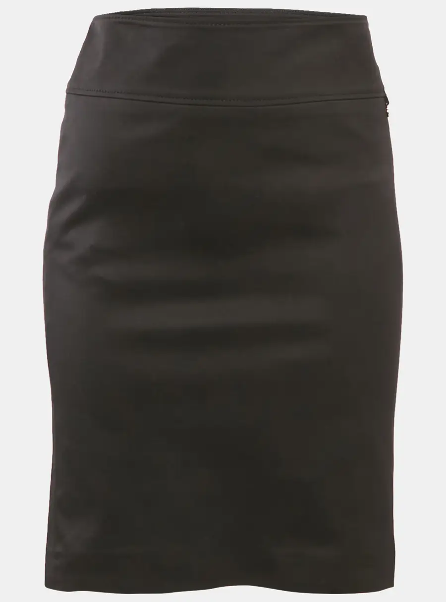 Gucci Black Cotton Gabardine GG Badge Detail Knee-Length Skirt M