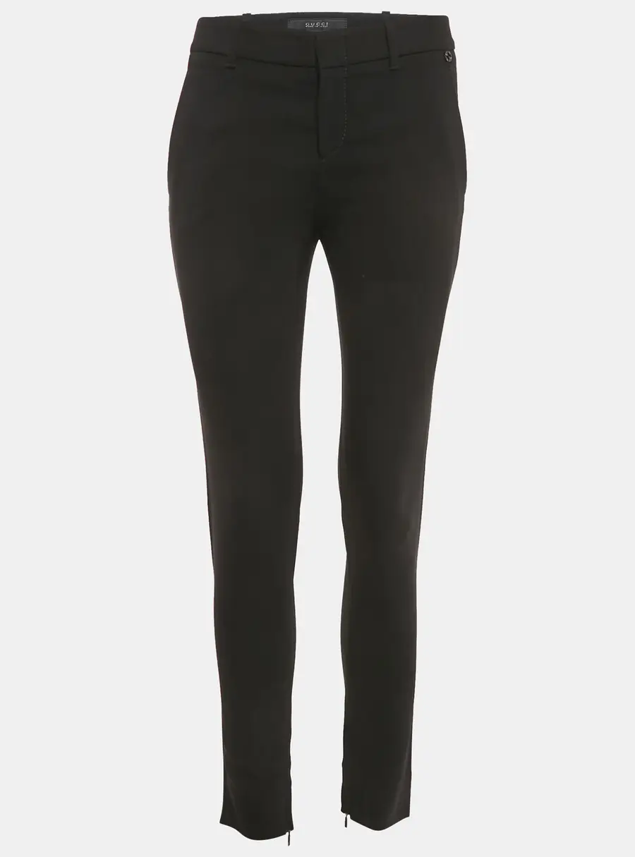 Gucci Black Crepe Tailored Trousers S