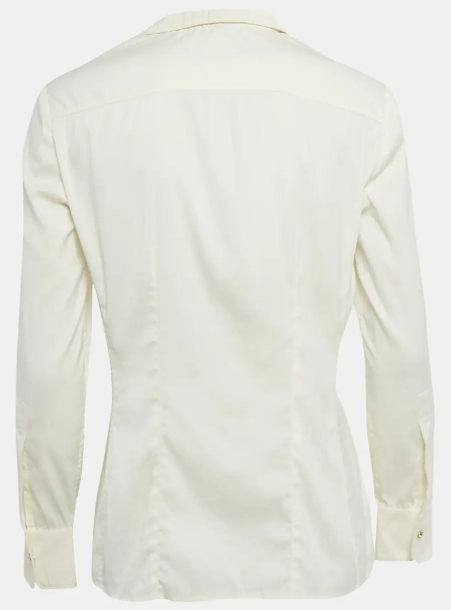 Gucci Cream Cotton Blend Long Sleeve Shirt S