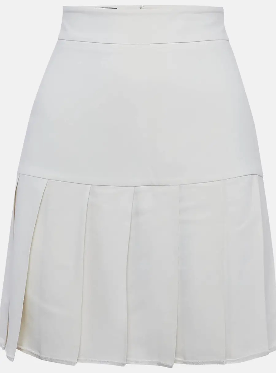 Gucci Cream Sateen Pleated Mini Skirt S