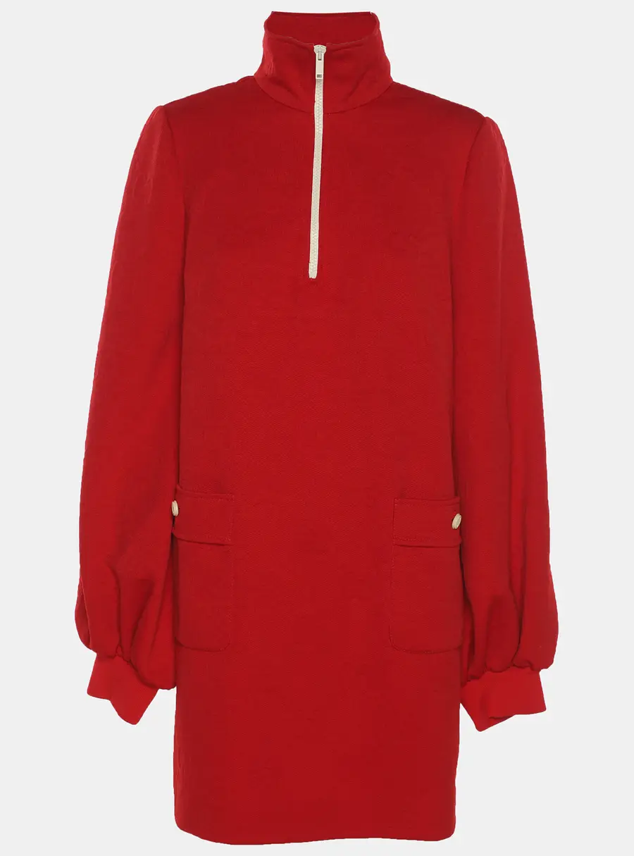 Gucci Red GG Monogram Jersey Mini Dress S