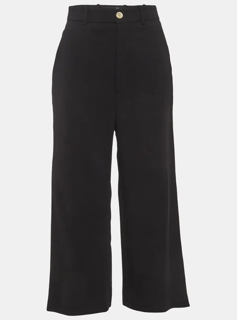 Gucci Black Web Trim Crepe Trousers S