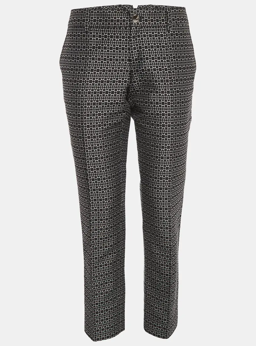 Gucci Black Jacquard Slim Fit Trousers M